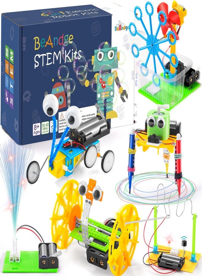 BeAndge STEM Robotics Kit - 6 Set STEM Toys for Ages 8-13, Science Kits Arts and Crafts for Kids Ages 8-12, Boys Gifts for 6 7 9 10 Year Old, Engineering Science Robot Building Toys for Kids 6-8 9-12 - Image 1